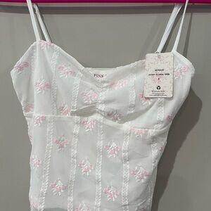 Pink Rose White and Pink Floral Top